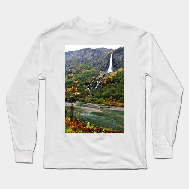 Flamsdalen Valley Flam Norway Scandinavia Long Sleeve T-Shirt by AndyEvansPhotos